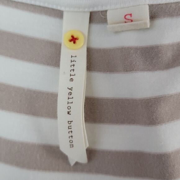 Anthropologie Little Yellow Button sleeveless striped dress Small - Picture 6 of 9